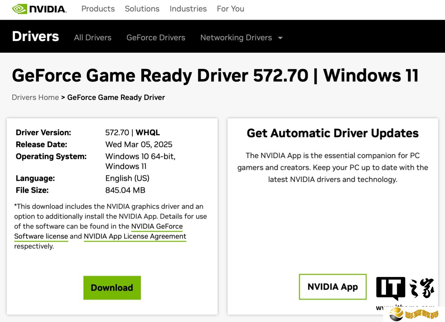 英伟达发布 Game Ready 572.70 WHQL 驱动：修复显卡 DP 接口“黑屏”问题、支持 RTX 5070 和游戏《GTA5 增强版》